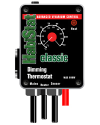 Click to Enlarge Picture of HabiStat Day-Night Dimming Thermostat 600W Black