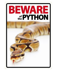 Picture of Beware of the Python Sign 