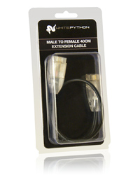 Picture of White Python LED Male-Female Extension Cable 40cm