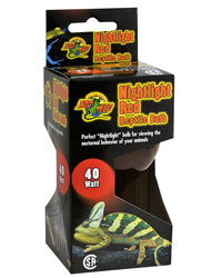 Click to Enlarge Picture of Zoo Med Nightlight Red Reptile Bulb 40W ES