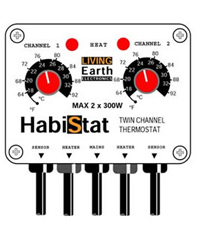 Click to Enlarge Picture of HabiStat Twin Channel Thermostat 2x 300W White