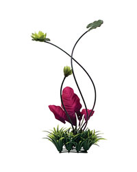 Click to Enlarge Picture of Hagen Lily Pad and Plant Grass Ornament
